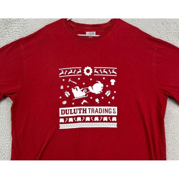 Duluth Trading Co Shirt Adult XL Red Graphic Print T-Shirt Short Sleeve Tee Mens